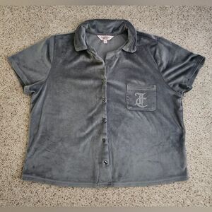 Juicy Couture Charcoal Velvet Pajama Shirt